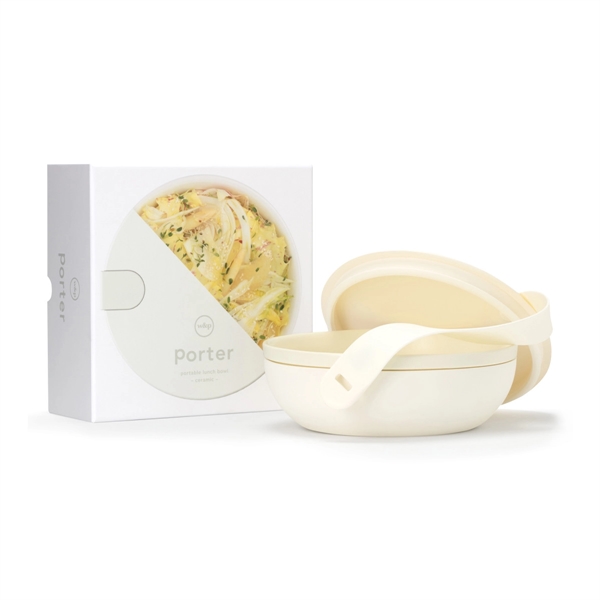 Ceramic lunch bowl with 34 oz. capacity, protective non-slip exterior, lid... from ASI 56070 Gemline / Gemline®