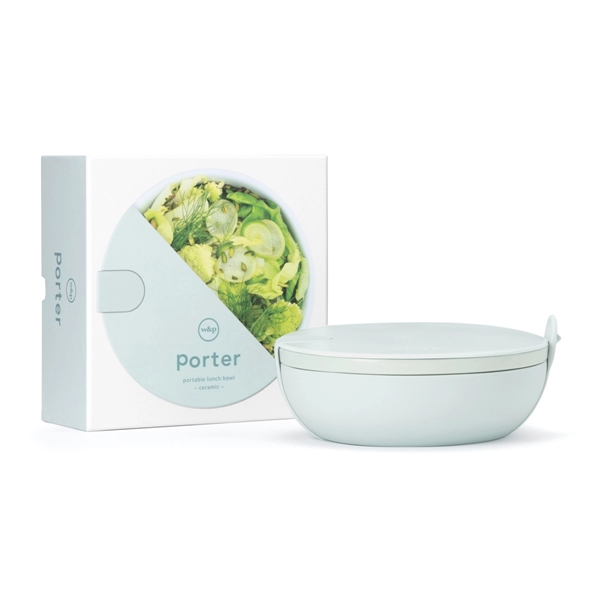 Ceramic lunch bowl with 34 oz. capacity, protective non-slip exterior, lid... from ASI 56070 Gemline / Gemline®