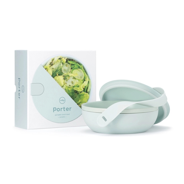 Ceramic lunch bowl with 34 oz. capacity, protective non-slip exterior, lid... from ASI 56070 Gemline / Gemline®