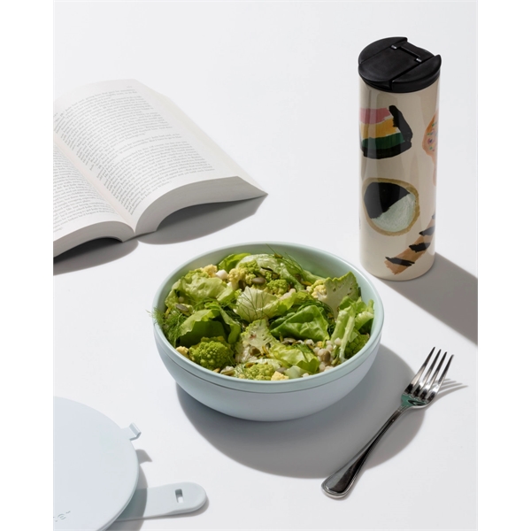 Ceramic lunch bowl with 34 oz. capacity, protective non-slip exterior, lid... from ASI 56070 Gemline / Gemline®