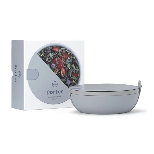 Ceramic lunch bowl with 34 oz. capacity, protective non-slip exterior, lid... from ASI 56070 Gemline / Gemline®