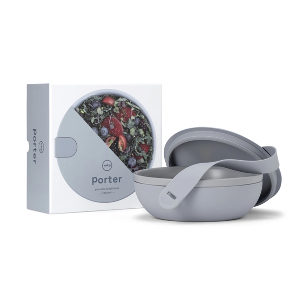 Ceramic lunch bowl with 34 oz. capacity, protective non-slip exterior, lid... from ASI 56070 Gemline / Gemline®