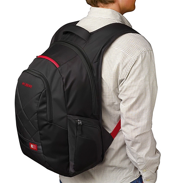 16" laptop backpack with front pocket, organization panel, zippered safety pocket... from ASI 61005 Hirsch Gift Inc