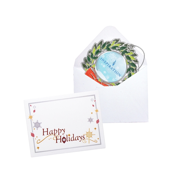 2.25" x 2.5" zinc alloy Christmas wreath holiday ornament with hanging... from ASI 52263 EMT / EMT EASY