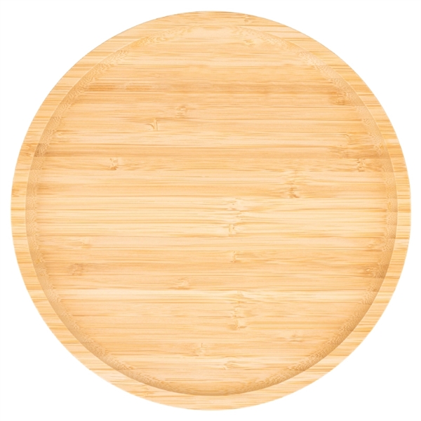Round bamboo serving and displaying tray platter with raised edges.... from ASI 57655 STOPNGO Line