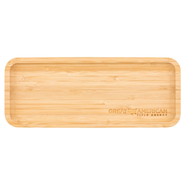 Rectangular bamboo serving and displaying tray platter with raised edges.... from ASI 57655 STOPNGO Line