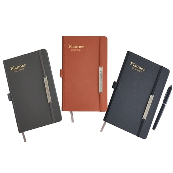 A5 Leather daily planner with free laser engrave imprint on 2... from ASI 37218 Athena Promo (tm)