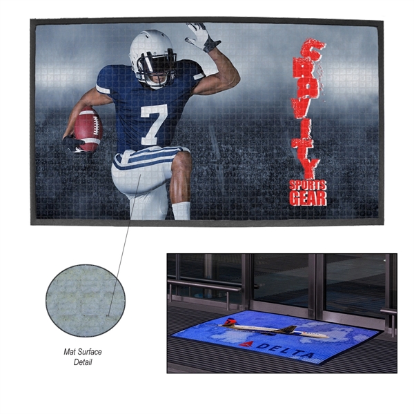 3' x 5' indoor/outdoor floor mat made of polyester with nitrile... from ASI 61125 Hit Promotional Products / Hit®