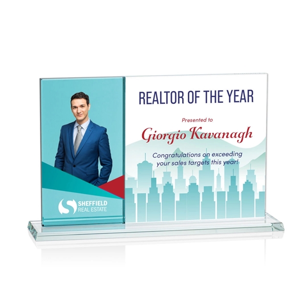 Composite Horizontal VividPrint™ Award - Teal... from ASI 84592 St Regis Group / Prestige Glass