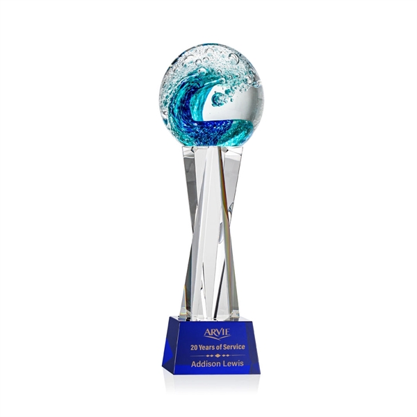 The magnificent Surfside Artglass award features a beautiful crashing blue wave... from ASI 84592 St Regis Group / St Regis