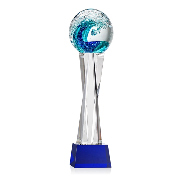 The magnificent Surfside Artglass award features a beautiful crashing blue wave... from ASI 84592 St Regis Group / St Regis