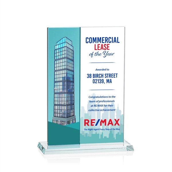 Composite Vertical VividPrint™ Award - Teal... from ASI 84592 St Regis Group / Prestige Glass