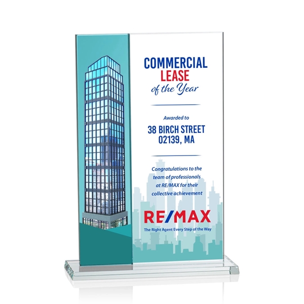 Composite Vertical VividPrint™ Award - Teal... from ASI 84592 St Regis Group / Prestige Glass