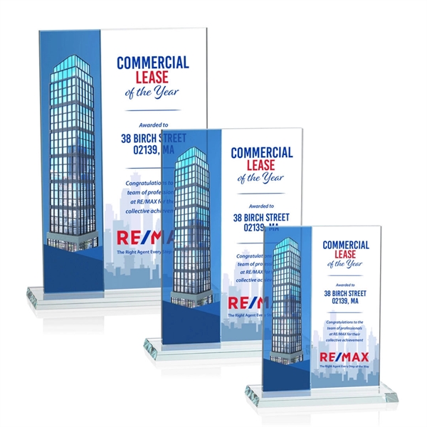 Composite Vertical VividPrint™ Award - Blue... from ASI 84592 St Regis Group / Prestige Glass