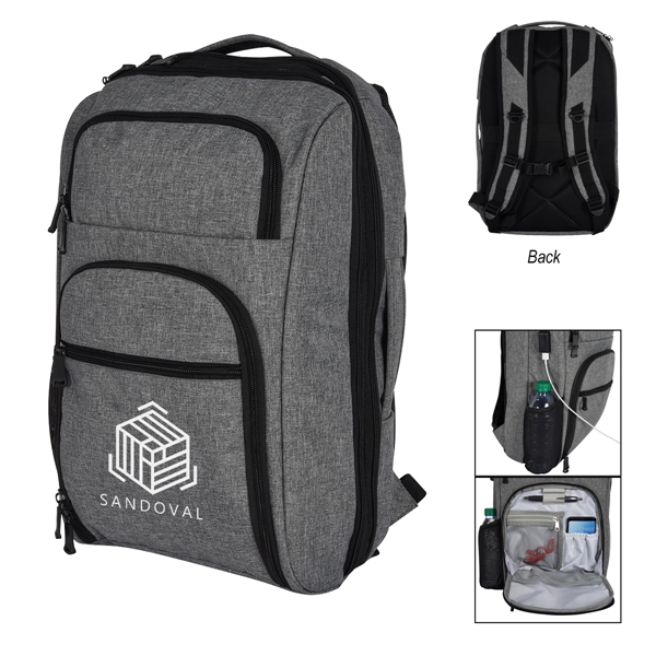 Heathered RFID laptop backpack and briefcase with several pockets and added... from ASI 61125 Hit Promotional Products / Hit®
