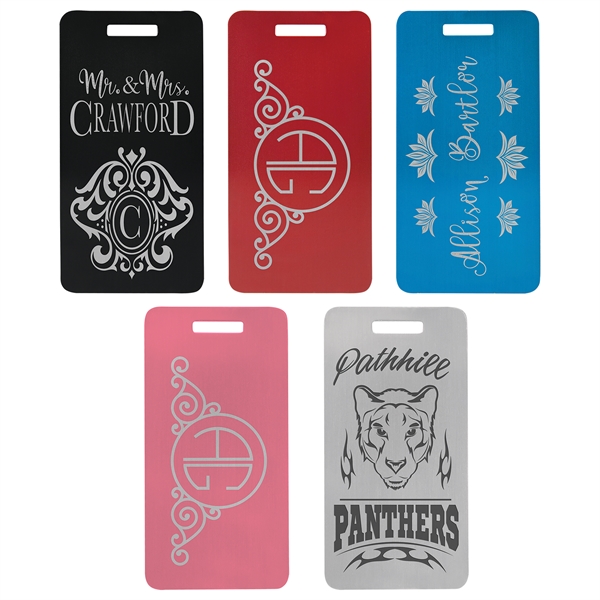 2" x 3.88" aluminum luggage tags with engraving.... from ASI 92531 Unique Custom Products / UCP