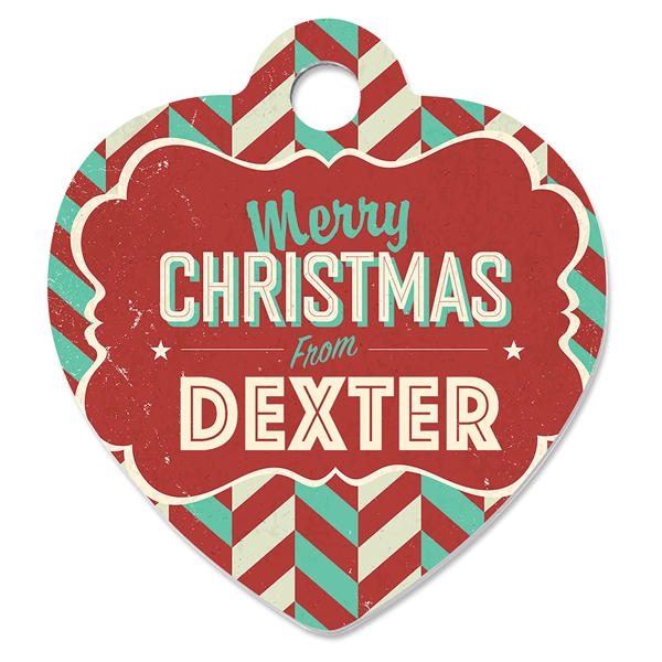 Anodized aluminum pet tag with heart shape; measures 1.25" with customization.... from ASI 92531 Unique Custom Products / UCP