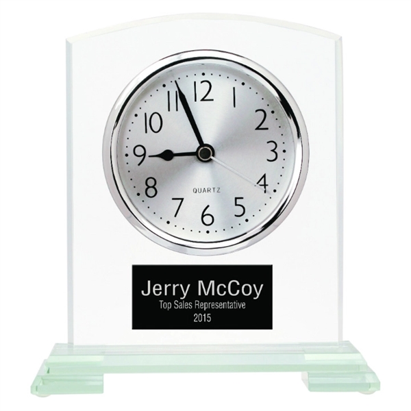 6.25" square arch glass clock with engraving.... from ASI 92531 Unique Custom Products / UCP