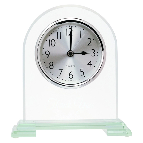 6.25" arch glass clock with engraving.... from ASI 92531 Unique Custom Products / UCP
