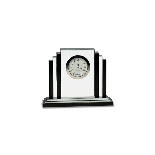 6" crystal clock with black trim and engraving.... from ASI 92531 Unique Custom Products / UCP