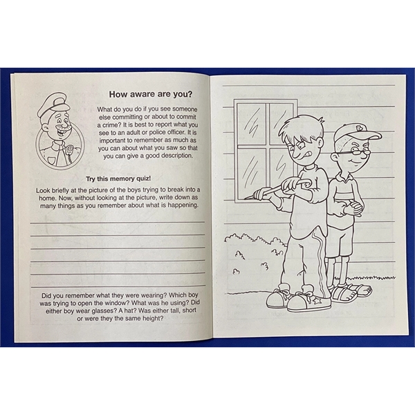 Crime Prevention educational coloring and activity book.... from ASI 45815 Coloring Book Solutions / Coloring Book Solutions™