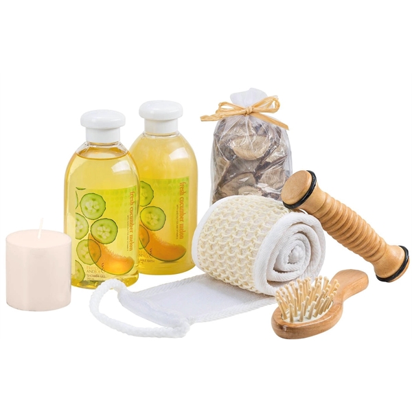 Wooden basket filled with variety of bath and spa items... from ASI 89971 Stuff A Mug