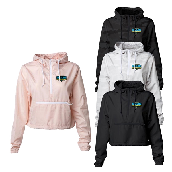 Independent Trading Co. Women's Lightweight Crop Windbreaker... from ASI 30208 A P Specialties / AP Specialties