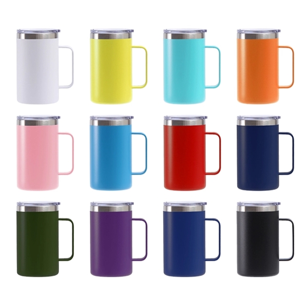 Stainless steel mug with lid + silkscreen imprint on 1 color... from ASI 37218 Athena Promo (tm)