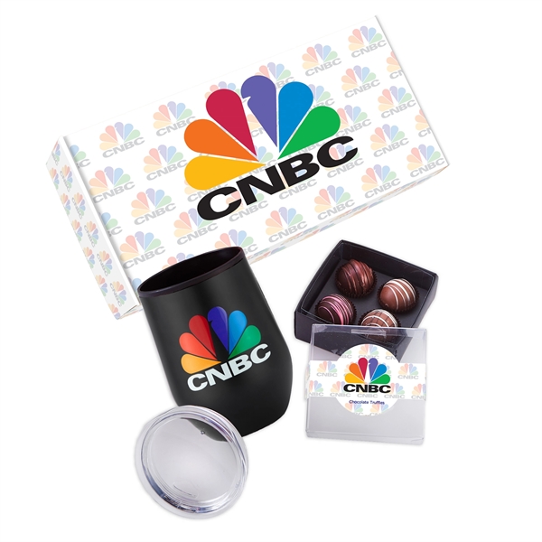 Happiness Is... Gift Set in Mailer Box includes 12 oz. stemless... from ASI 71685 Midnite Snax® / Promo Revolution