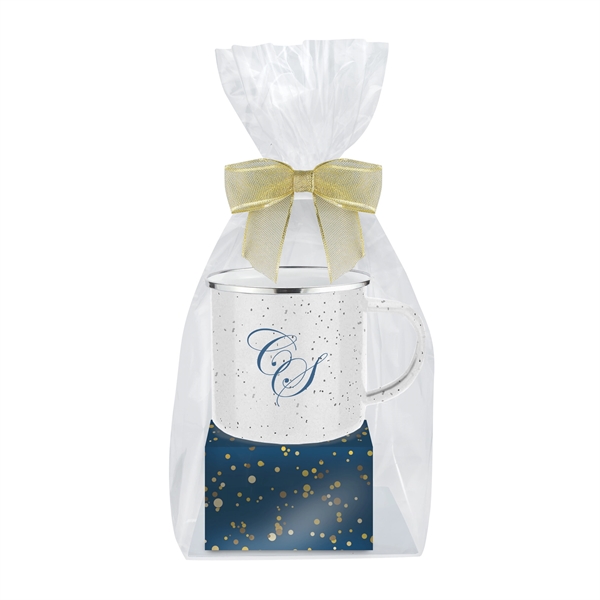 16 oz. Speckled Camping Mug Gift Set with Gourmet Chocolate Chunk... from ASI 71685 Midnite Snax® / Promo Revolution