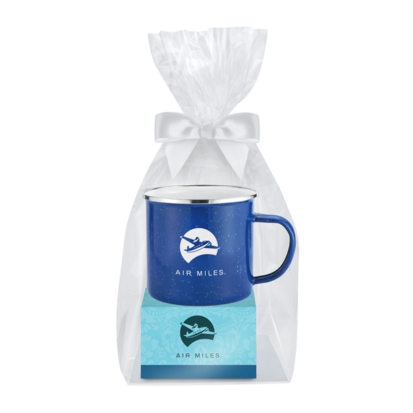 16 oz. Speckled Camping Mug Gift Set with Gourmet Chocolate Chunk... from ASI 71685 Midnite Snax® / Promo Revolution