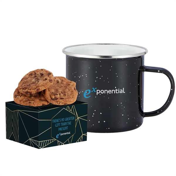 16 oz. Speckled Camping Mug Gift Set with Gourmet Chocolate Chunk... from ASI 71685 Midnite Snax® / Promo Revolution