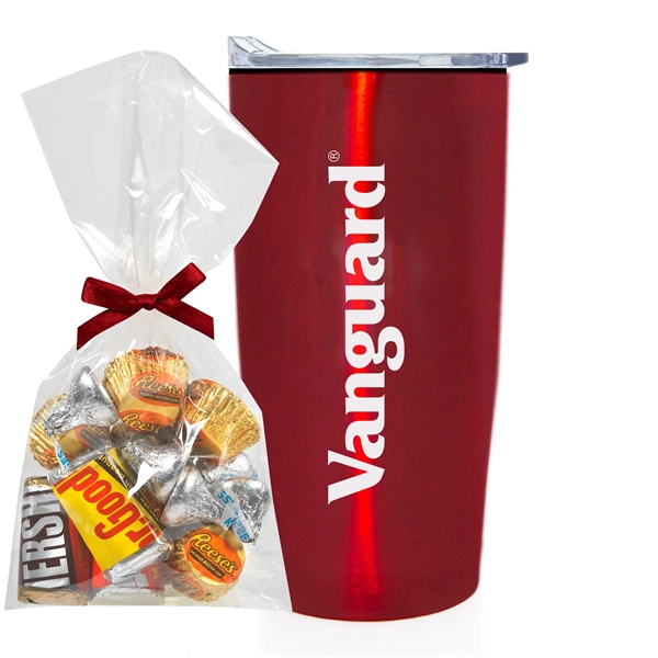 20 oz stainless steel straight tumbler with plastic liner and Hershey... from ASI 71685 Midnite Snax® / Promo Revolution
