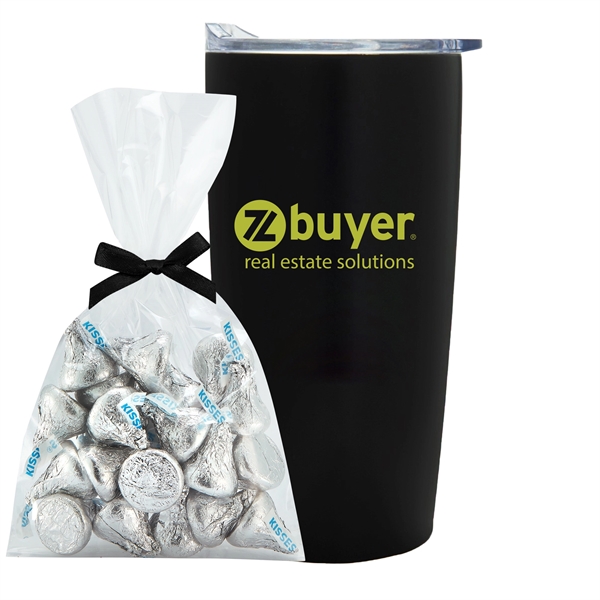 20 oz stainless steel straight tumbler with plastic liner and Hershey... from ASI 71685 Midnite Snax® / Promo Revolution