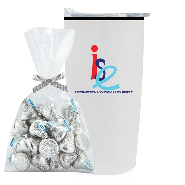 20 oz stainless steel straight tumbler with plastic liner and Hershey... from ASI 71685 Midnite Snax® / Promo Revolution