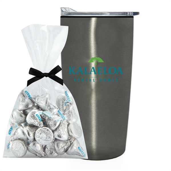 20 oz stainless steel straight tumbler with plastic liner and Hershey... from ASI 71685 Midnite Snax® / Promo Revolution
