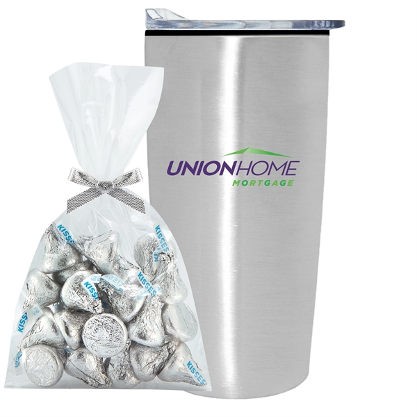 20 oz stainless steel straight tumbler with plastic liner and Hershey... from ASI 71685 Midnite Snax® / Promo Revolution
