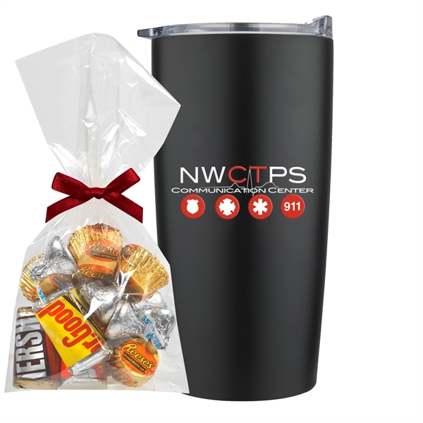 20 oz stainless steel straight tumbler with Hershey Everyday Mix Mug... from ASI 71685 Midnite Snax® / Promo Revolution