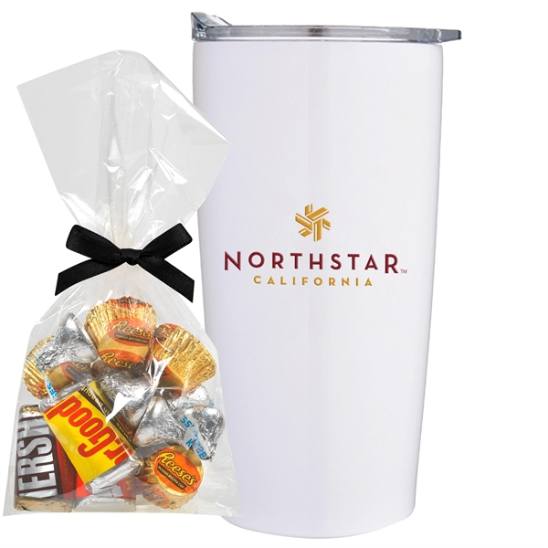 20 oz stainless steel straight tumbler with Hershey Everyday Mix Mug... from ASI 71685 Midnite Snax® / Promo Revolution