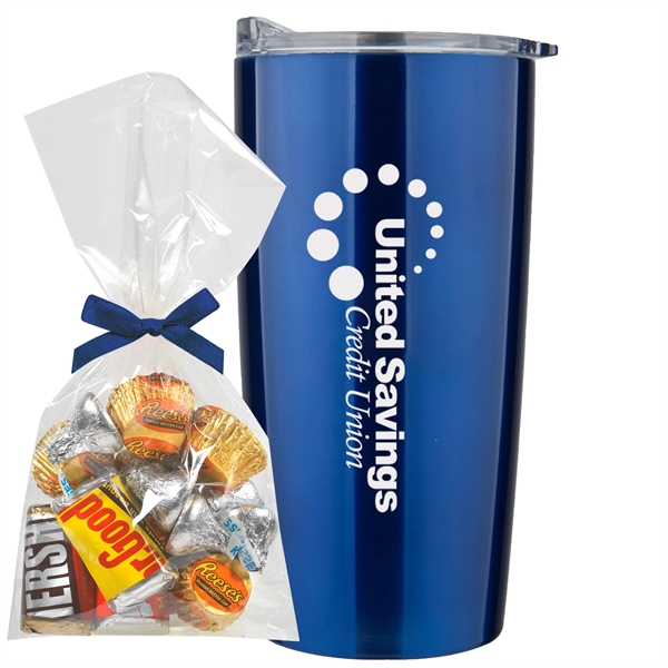 20 oz stainless steel straight tumbler with Hershey Everyday Mix Mug... from ASI 71685 Midnite Snax® / Promo Revolution