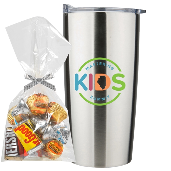 20 oz stainless steel straight tumbler with Hershey Everyday Mix Mug... from ASI 71685 Midnite Snax® / Promo Revolution