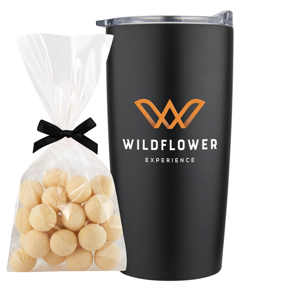 20 oz stainless steel straight tumbler with Sugar Cookie Bites... from ASI 71685 Midnite Snax® / Promo Revolution