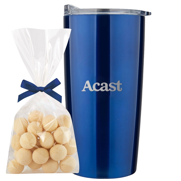 20 oz stainless steel straight tumbler with Sugar Cookie Bites... from ASI 71685 Midnite Snax® / Promo Revolution