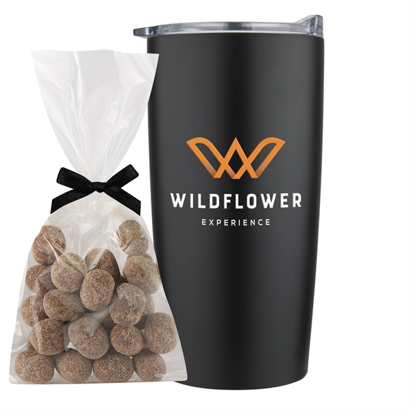 20 oz stainless steel straight tumbler with S'mores Bites... from ASI 71685 Midnite Snax® / Promo Revolution