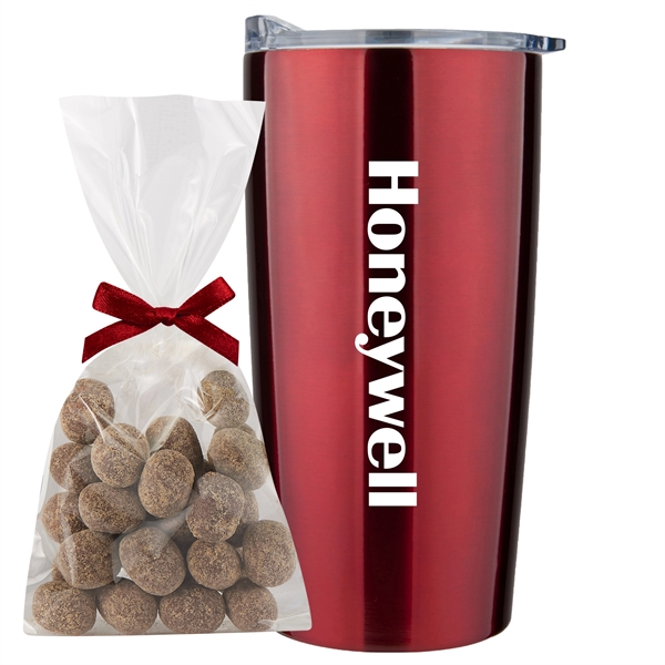 20 oz stainless steel straight tumbler with S'mores Bites... from ASI 71685 Midnite Snax® / Promo Revolution
