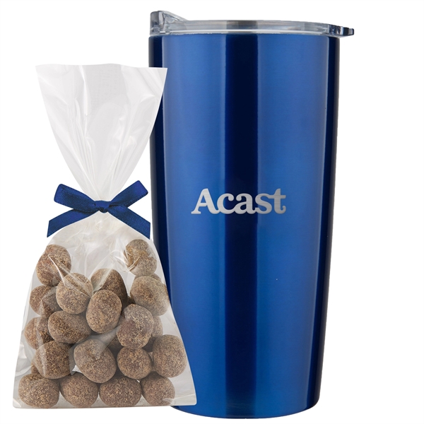 20 oz stainless steel straight tumbler with S'mores Bites... from ASI 71685 Midnite Snax® / Promo Revolution