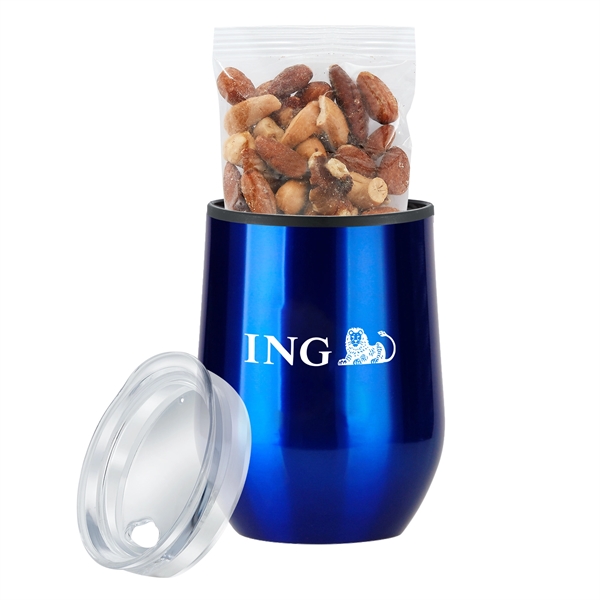 12 oz stainless steel dual wall wine tumbler with plastic liner,... from ASI 71685 Midnite Snax® / Promo Revolution