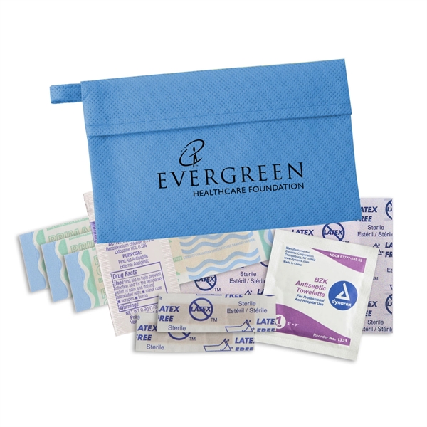 Bandages, antiseptic towelette, adhesive pad and first aid cream in a... from ASI 52840 Evans Manufacturing