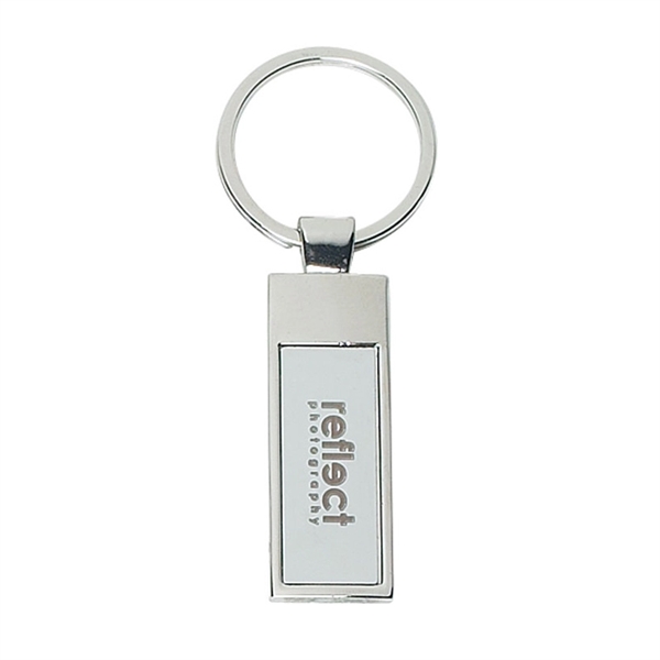Split ring, rectangular metal key tag... from ASI 61125 Hit Promotional Products / Hit®