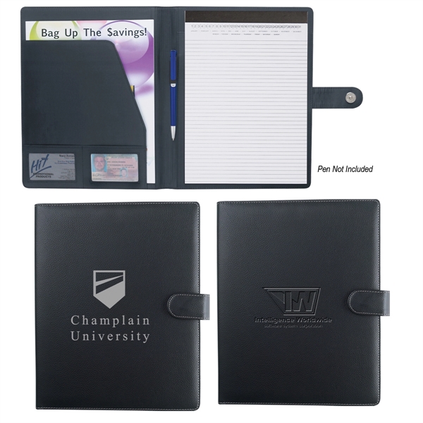 Pebble grain 8 1/2" x 11" portfolio with elastic pen loop.... from ASI 61125 Hit Promotional Products / Hit®